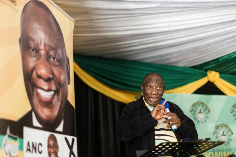 South African President Cyril Ramaphosa risks seeing his ruling ANC party lose its majority in May elections for the first time (RAJESH JANTILAL)