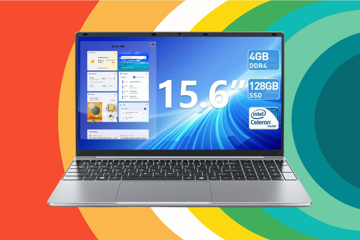 SGIN 15.6 Inch Laptop, Laptops with 4GB DDR4 RAM 128GB SSD Notebook Intel Celeron Processor, Intel UHD Graphics 600, USB3.2, Mini HDMI, WiFi, Bluetooth 5.0, This 