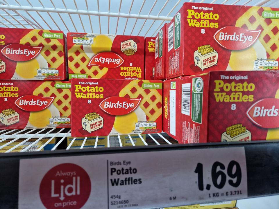 Birds Eye potato waffles at Lidl