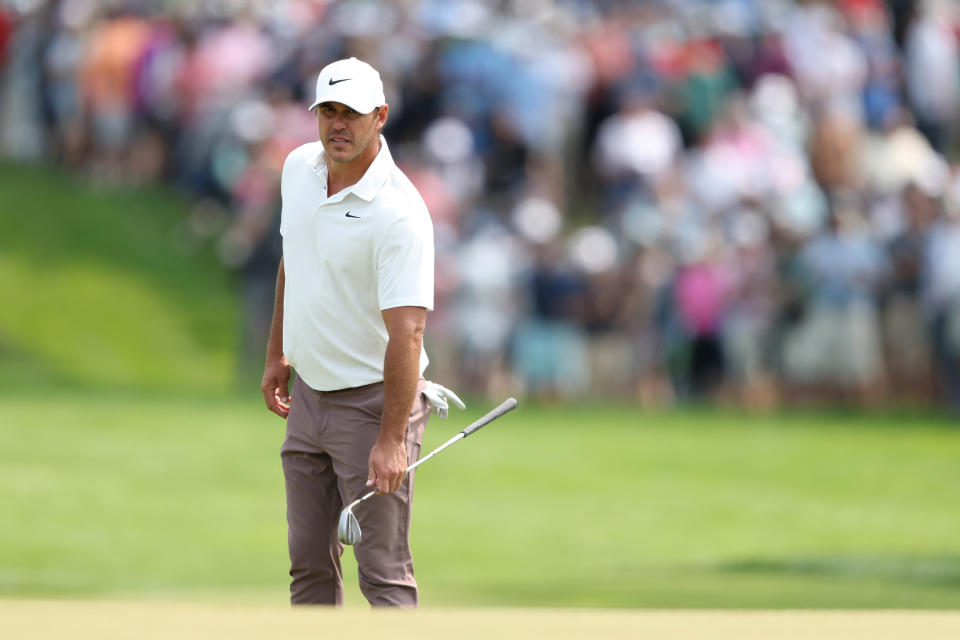 Brooks Koepka is trying to claim his fifth career major title at the PGA Championship at Oak Hill Country Club. (Photo by Warren Little/Getty Images)