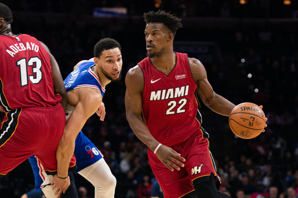 76ers fans relentlessly booed Jimmy Butler as the Heat handed Philadelphia its first home loss of the season. (Bill Streicher/Reuters)