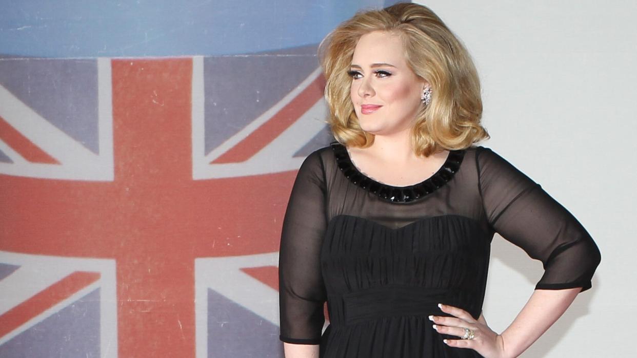Adele arriving for the 2012 Brit Awards, O2 Arena, London.