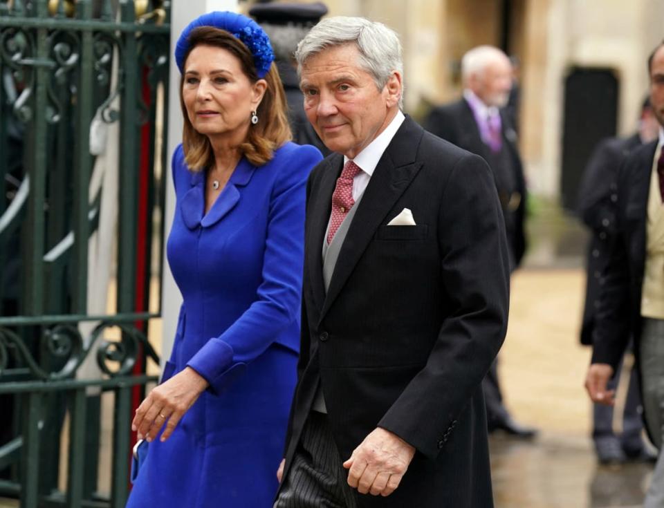 <div class="inline-image__caption"><p>Michael and Carole Middleton arriving at Westminster Abbey, central London, ahead of the coronation ceremony of King Charles III and Queen Camilla. Saturday May 6, 2023.</p></div> <div class="inline-image__credit">Andrew Milligan/Pool via REUTERS</div>