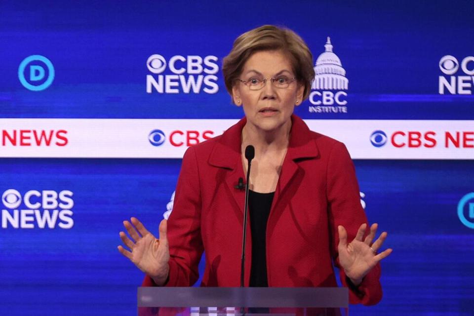 Sen. Elizabeth Warren at Tuesday's Democratic debate