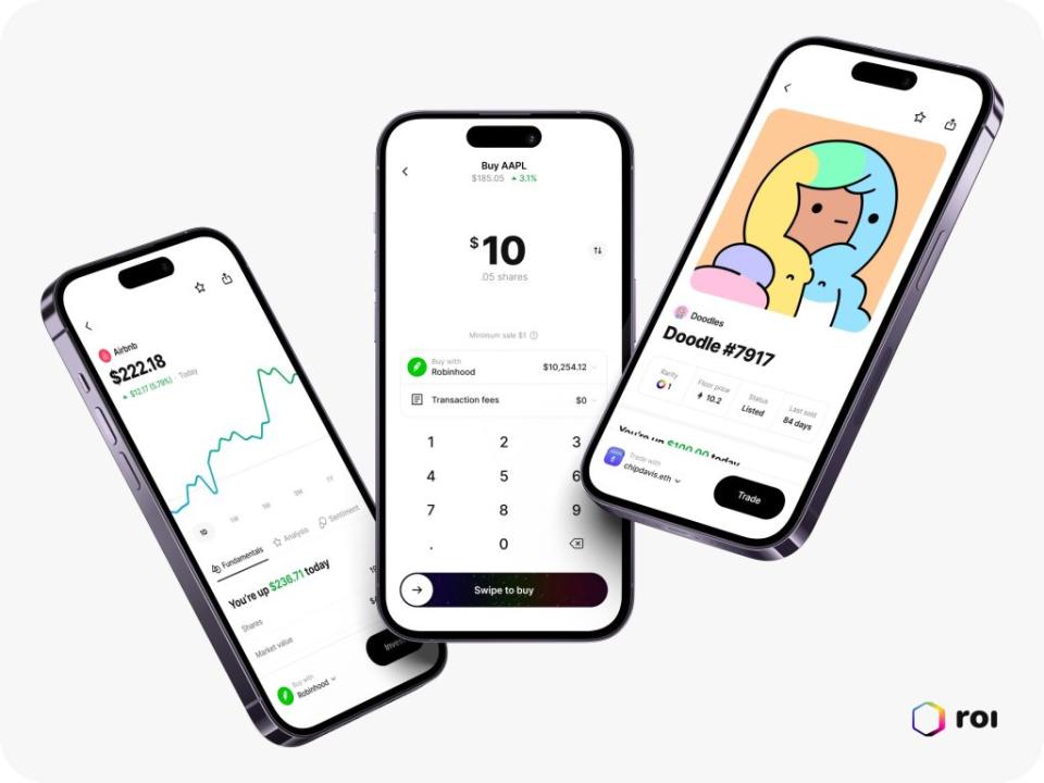 Screenshot of investing app Roi.