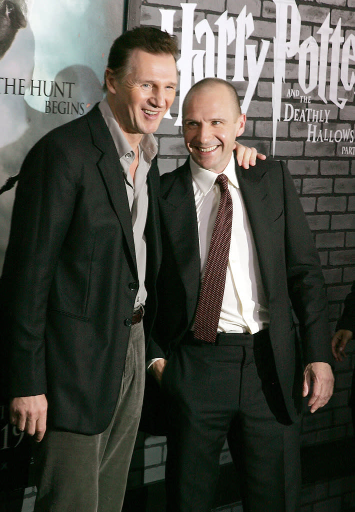 Harry Potter and the Deathly Hallows Pt 1 NYC premiere 2010 Liam Neeson Ralph Fiennes