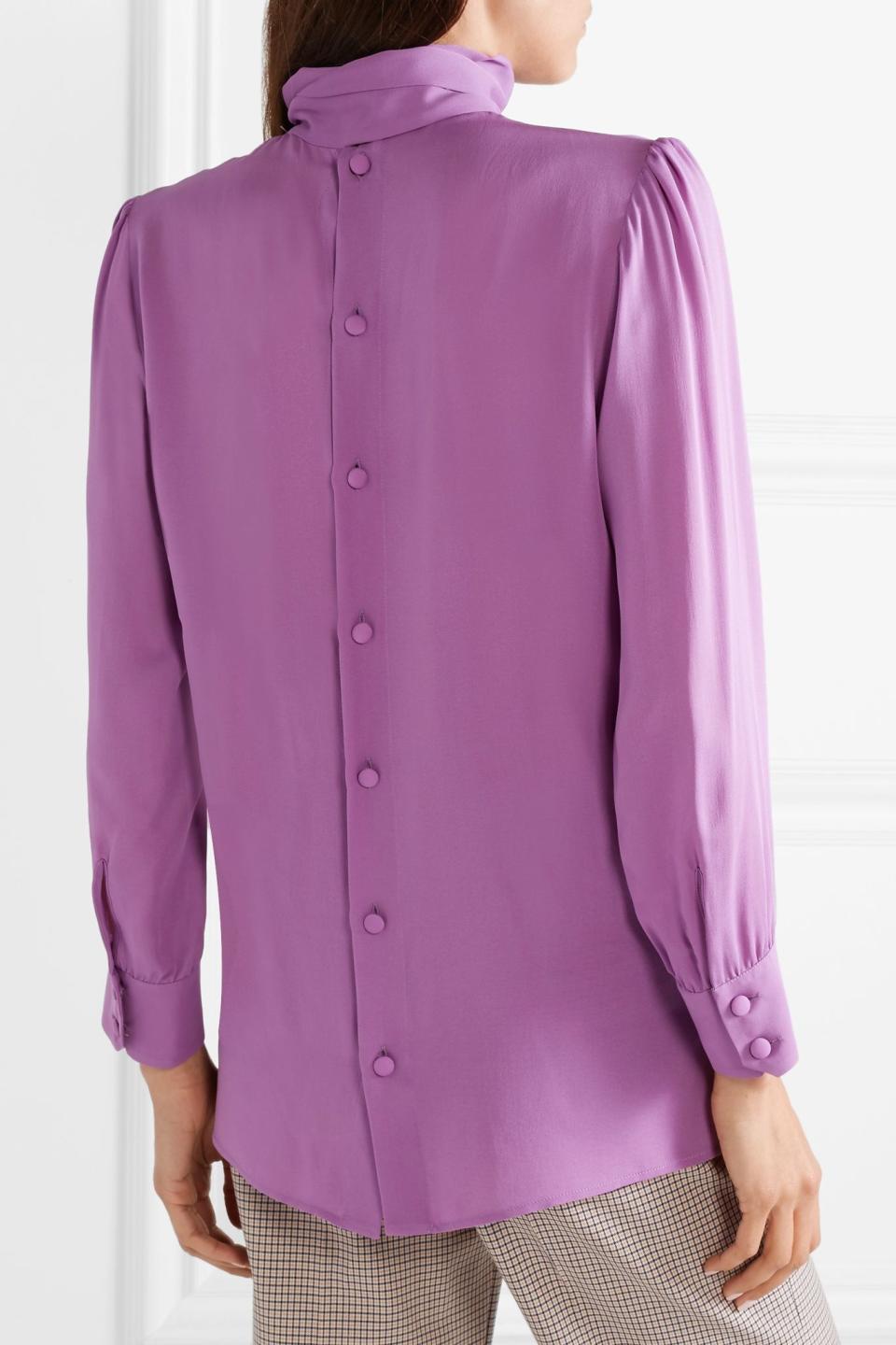 <p>Gucci blouse is styled with buttons in the back online</p>Net-a-Porter