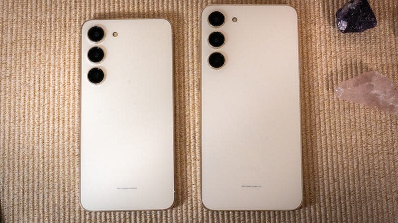 A photo of the Galaxy S23 and S23+