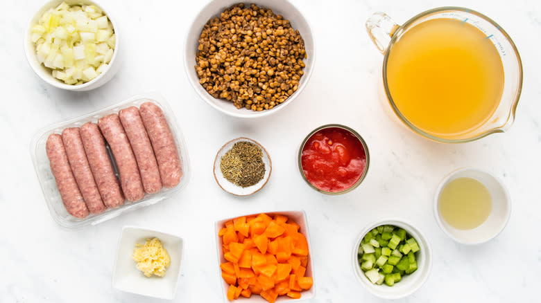 sausage lentil soup ingredients