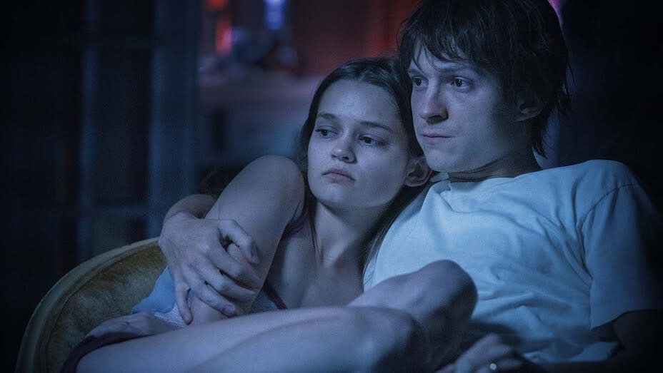 Ciara Bravo and Tom Holland in "Cherry" (Photo: Apple)