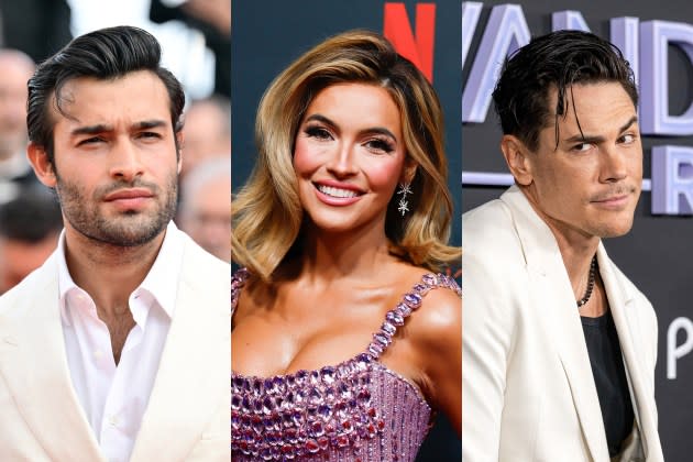 Sam Asghari, Chrishell Stause, Tom Sandoval - Credit: Stephane Cardinale/Corbis/Getty Images; River Callaway/Variety/Getty Images; Amanda Edwards/Getty Images