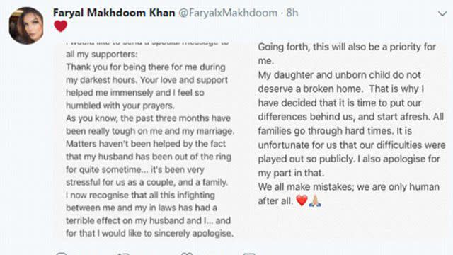 Makhdoom's open apology. Pic: Twitter