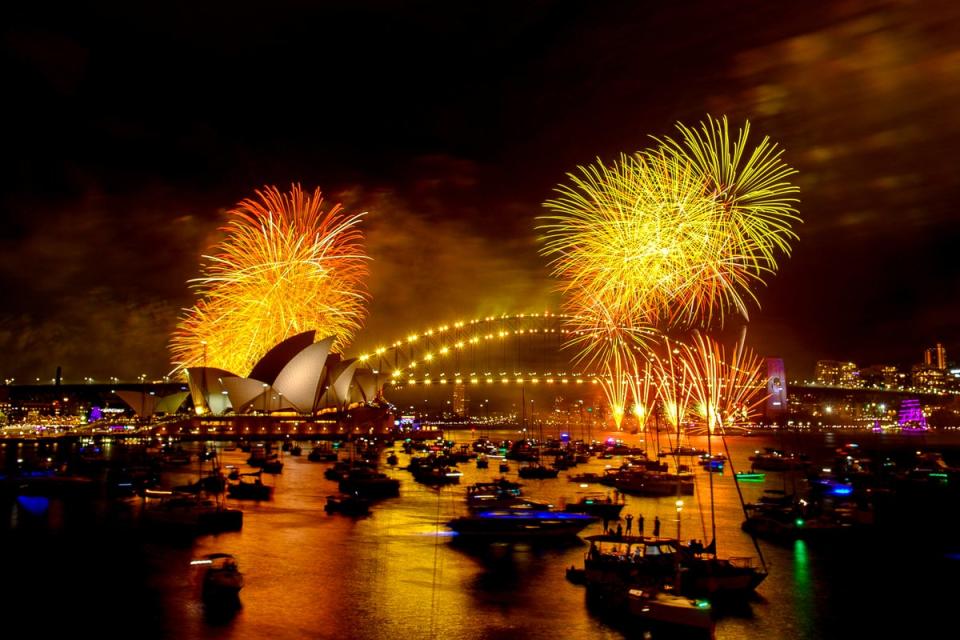 More the 1 million people watched the 12-minute firework display on the Sydney Harbour Bridge (AFP via Getty Images)