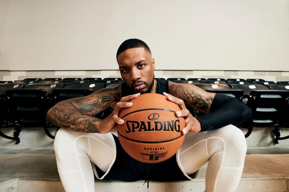 "Since my childhood in Oakland, Spalding TF basketballs have played a significant role in my basketball journey," <a class="link " href="https://sports.yahoo.com/nba/players/5012/" data-i13n="sec:content-canvas;subsec:anchor_text;elm:context_link" data-ylk="slk:Lillard;sec:content-canvas;subsec:anchor_text;elm:context_link;itc:0">Lillard</a> said in a statement. (Photo by Spalding)