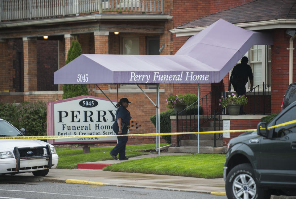 Police removed the remains of 63 fetuses from the Detroit funeral home. Image: AP