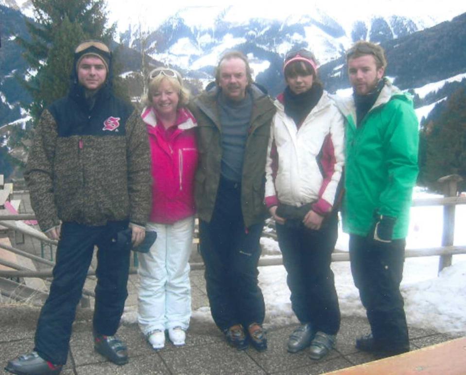 Η οικογένεια Aspden στο Rauris της Αυστρίας, τον Φεβρουάριο του 2008