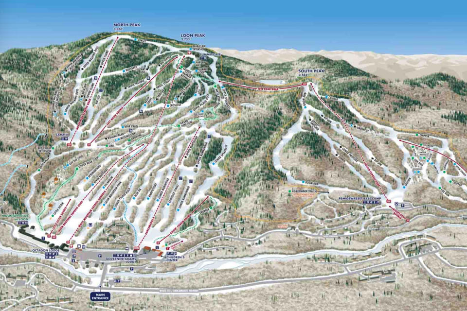 Loon Mountain trail map. Courtesy of Loon Mountain. 