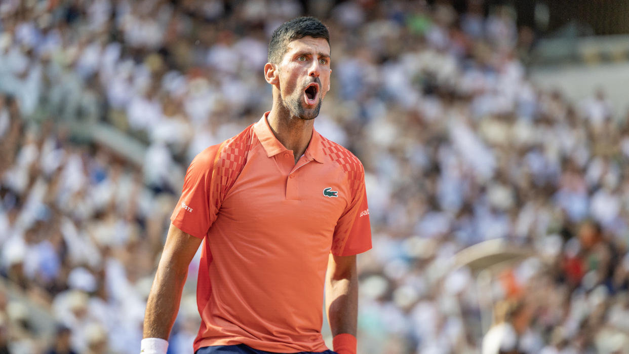  Novak Djokovic pumped at the French Open 