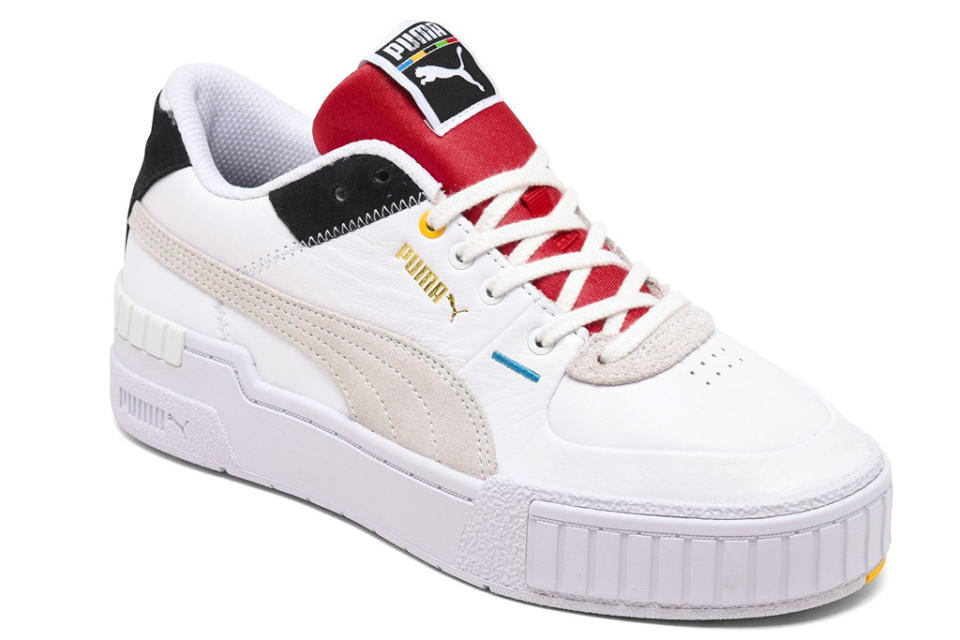 sneakers, white, red, black, puma