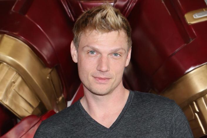Singer Nick Carter of the Backstreet Boys attends the unveiling of Marvel's Hulkbuster armor wax figure at Madame Tussauds Las Vegas at The Venetian Las Vegas on February 28, 2017 in Las Vegas, Nevada.