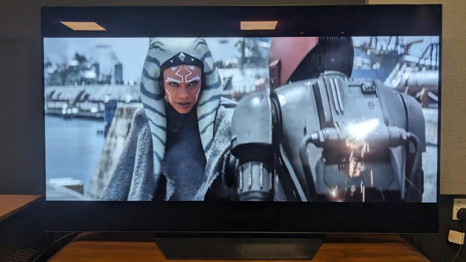 LG B3 TV with Star Wars Ahsoka on screen