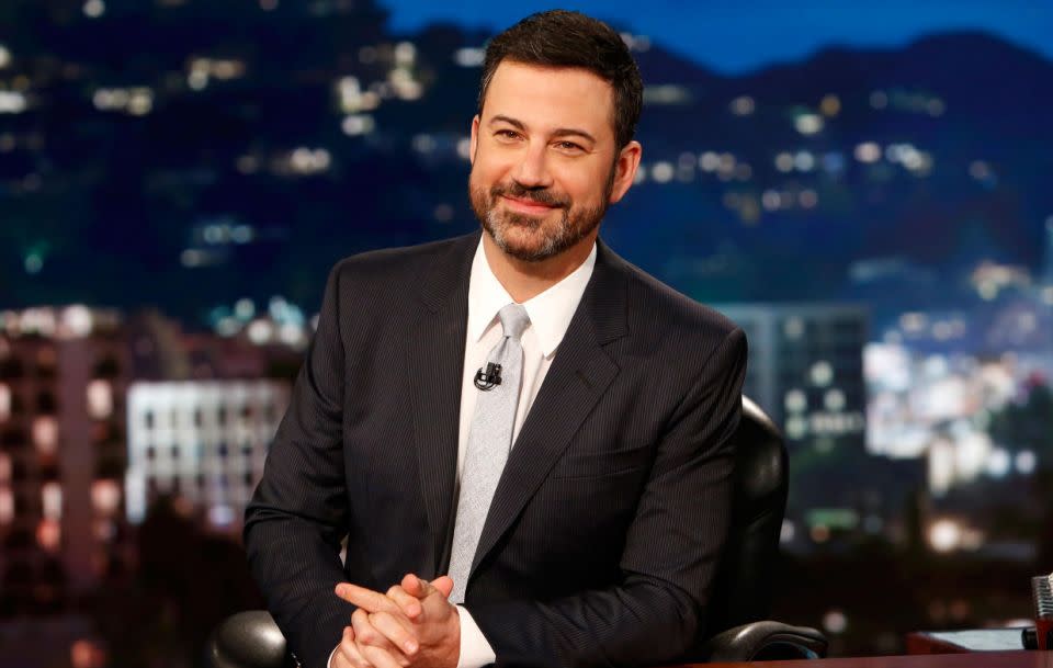 Emma had been referring to Kimmel‘s (pictured) famous segment where parents pretend to eat their children's Halloween candy.... but oops, she got the Jimmy's mixed up big time! Source: Getty