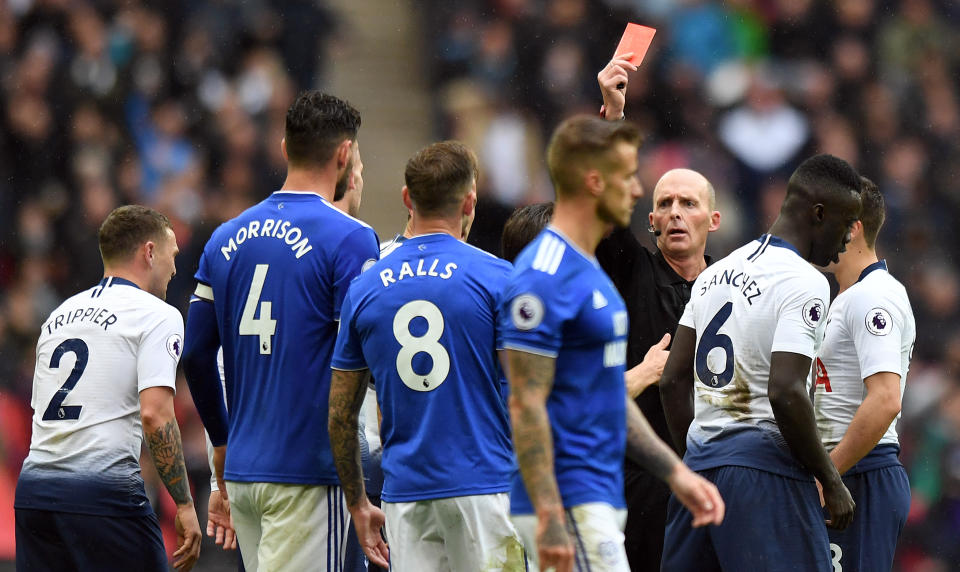 Joe Ralls was sent off against Tottenham