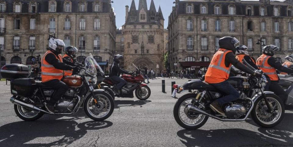 france politics motorbike demo