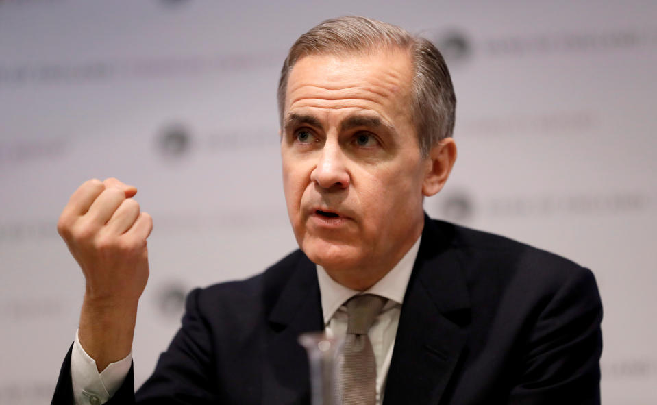 Mark Carney, Governor of the Bank of England speaks at a Bank of England Financial Stability Report news conference in London, Britain December 16, 2019. Kirsty Wigglesworth/Pool via REUTERS