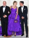 <p>Prince Albert II of Monaco greets Sharon Stone and Orlando Bloom at the 5th Monte-Carlo Gala for Planetary Health in Monaco on Sept. 23. </p>