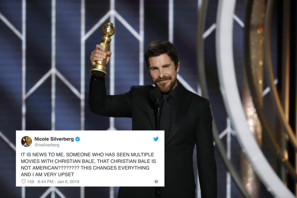 So many Golden Globes viewers had no idea Christian Bale is British