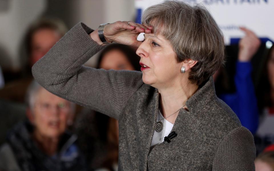 Searching for revenue: Prime Minister Theresa May speaks at an election campaign rally. The BCC is urging the next government to protect businesses from more upfront taxes - Reuters