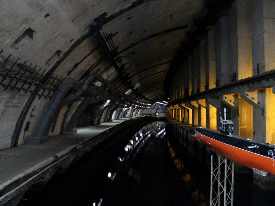 dark submarine passageway inside balaklava naval base