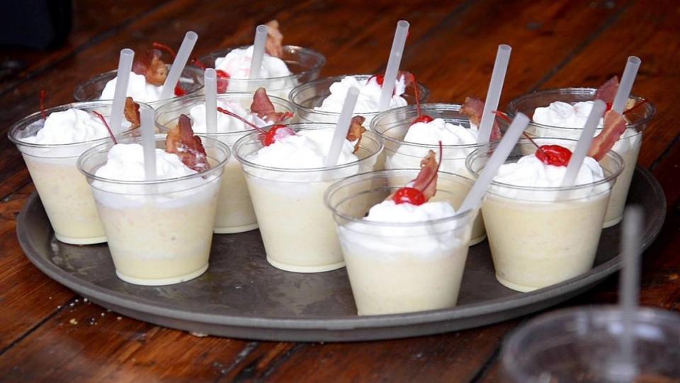 The Rookery served miniature Jimmy Carter milkshakes for Rock Candy Tours’ new A Taste of Macon Music History tour on Saturday.