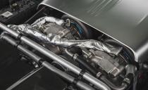 The GT R’s dual BorgWarner turbochargers are upgraded over the GT S’s units by way of larger compressor wheels and more boost. Where AMG stuffs 17.4 psi into the GT S’s turbos, the GT R is fed 19.6. Helping the 4.0-liter V-8 swallow the extra boost is a reduced compression ratio, lowered to 9.5:1 from 10.5:1, as well as higher-flow exhaust ports for the cylinder heads.