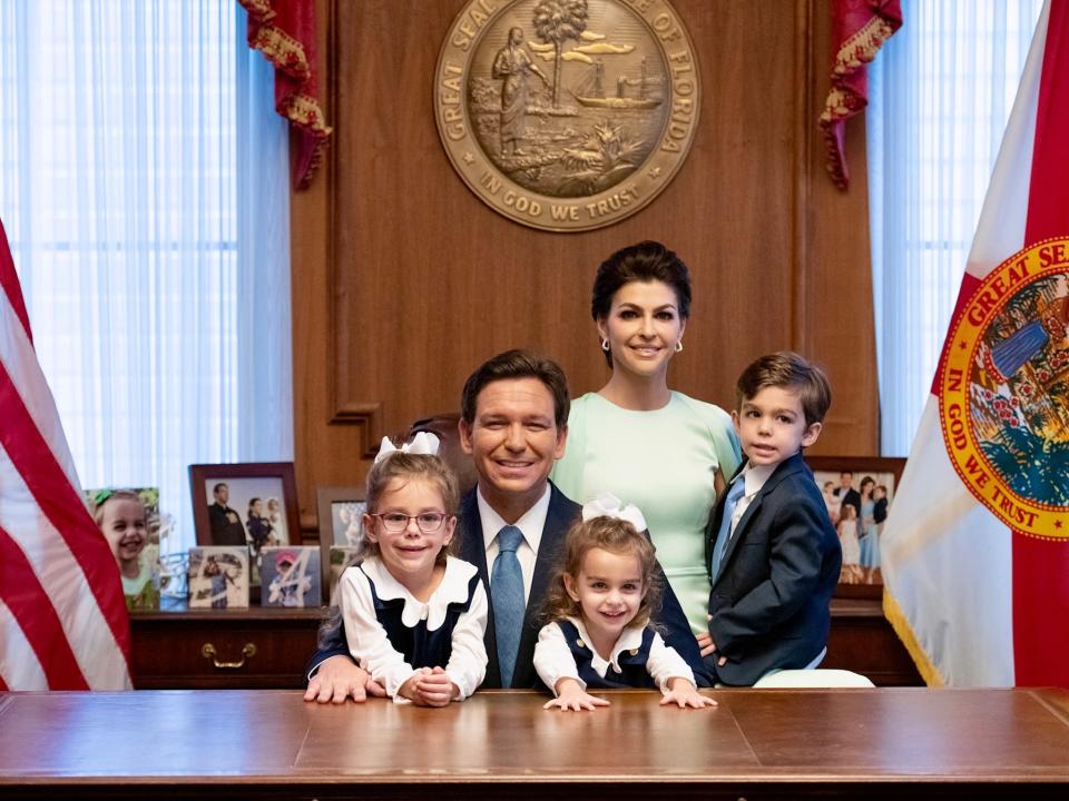 Ron DeSantis and Casey DeSantis with their three children