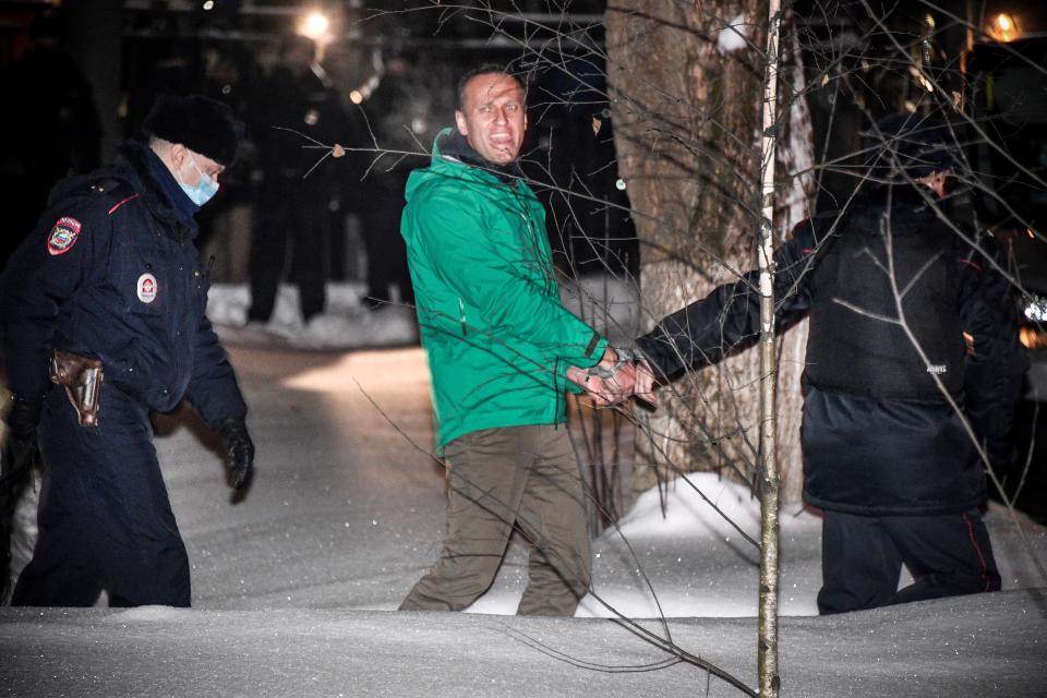 Alexej Nawalny wird nach der Verurteilung abgeführt (Bild: Alexander Nemenov/AFP)