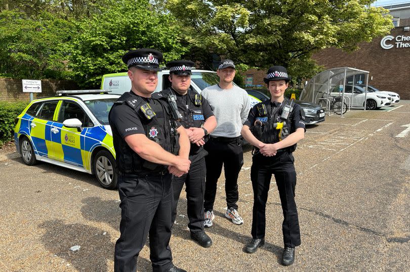 Left to right: Inspector Sam Girdlestone, PC Jake Williams, Acting Sergeant James Nickless and PC Stacey Mehen of Chelmsford Community Policing Team