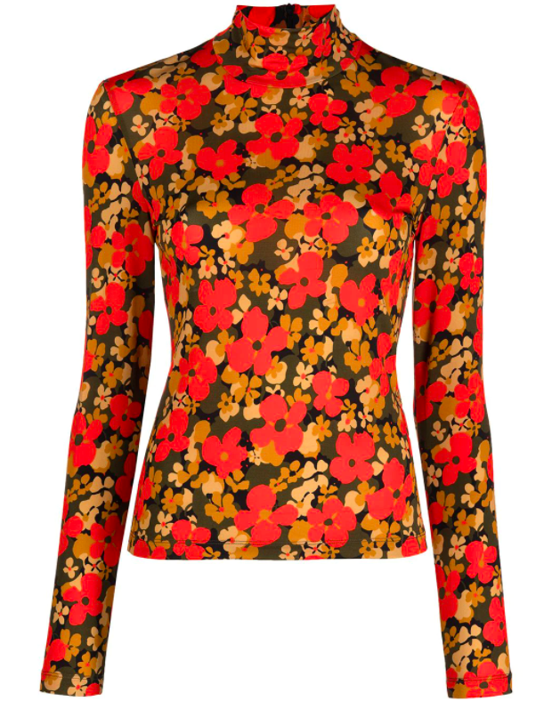 Rosetta Getty’s floral-print top. - Credit: Courtesy of Farfetch