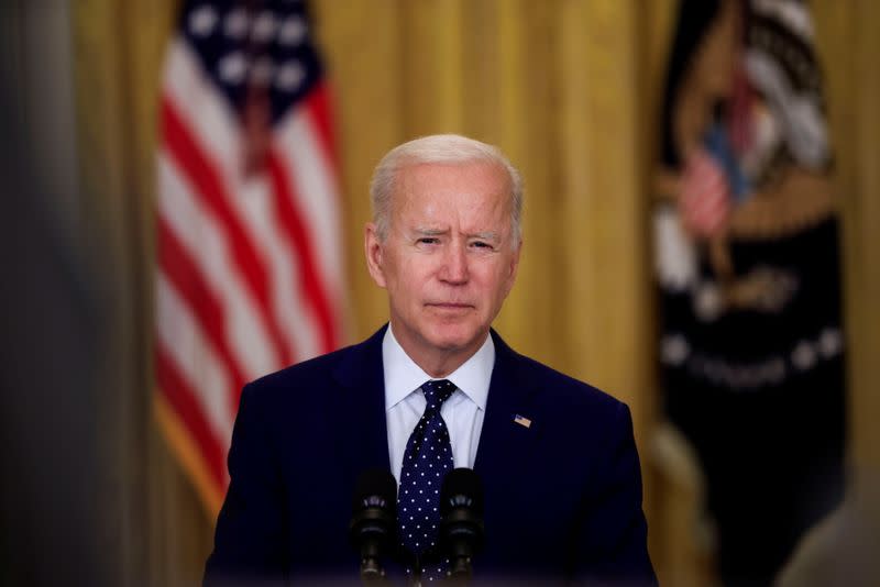 U.S. President Biden delivers remarks on Russia at the White House in Washington