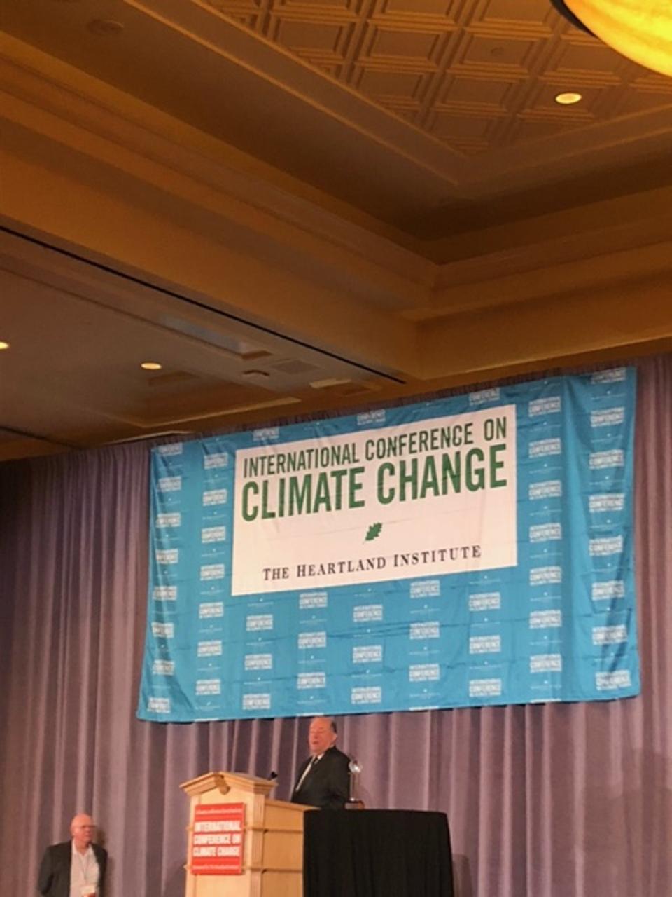 The branding at the Heartland Institute’s International Climate on Conference Change gave no hint as to the event’s diametrically-opposed views to mainstream climate science (Sheila Flynn)