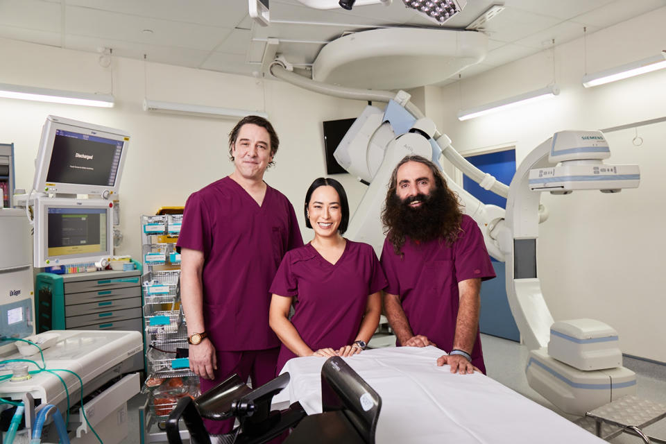 Melissa Leong, Samuel Johnson and Costa Georgiadas in The Hospital