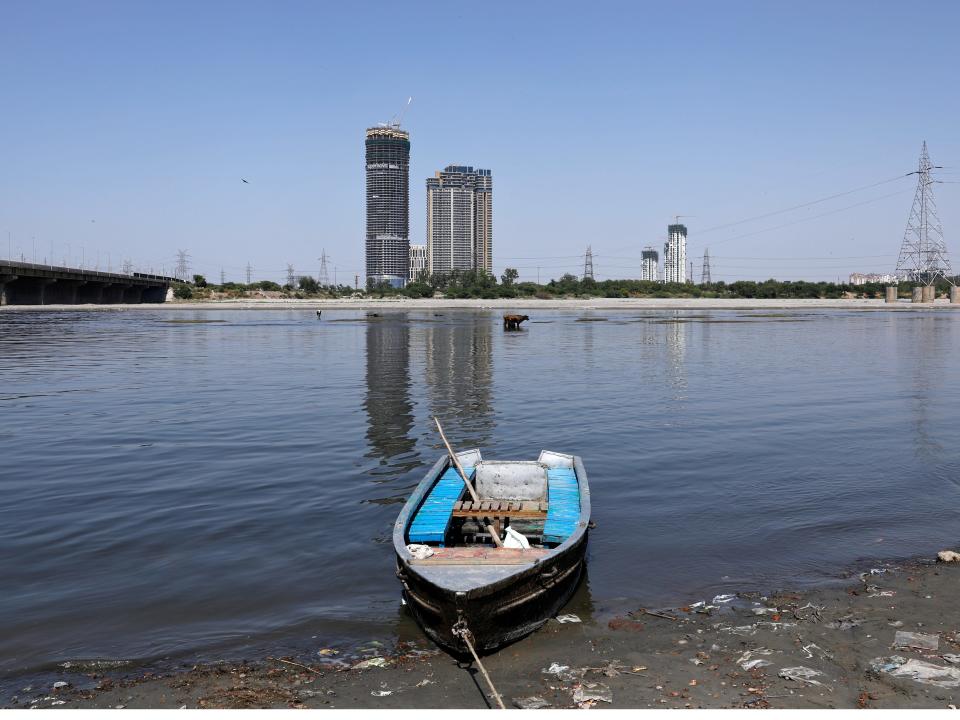 Pollution coronavirus River Yamuna on March 21, 2018  New Dehli India