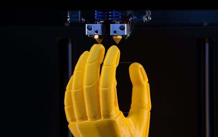 <span class="caption">Need a hand?</span> <span class="attribution"><a class="link " href="https://www.shutterstock.com/image-photo/3d-printer-prints-model-hand-process-623097050?src=8P_jtI017Udp39UhvMV3Eg-1-35" rel="nofollow noopener" target="_blank" data-ylk="slk:Shutterstock.;elm:context_link;itc:0;sec:content-canvas">Shutterstock.</a></span>