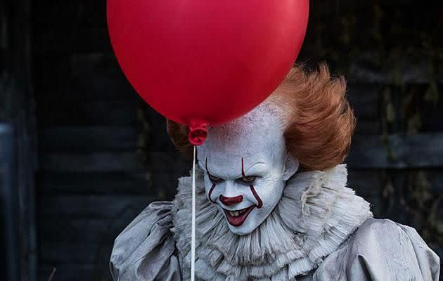 I personally would not like to meet Pennywise in a field. Source: Warner Bros.