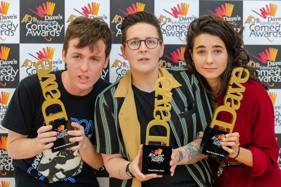 Class acts: (from left) Sam Campbell, Sian Davies and Lara Ricote, the winners of last year’s Edinburgh Comedy Awards (Getty)