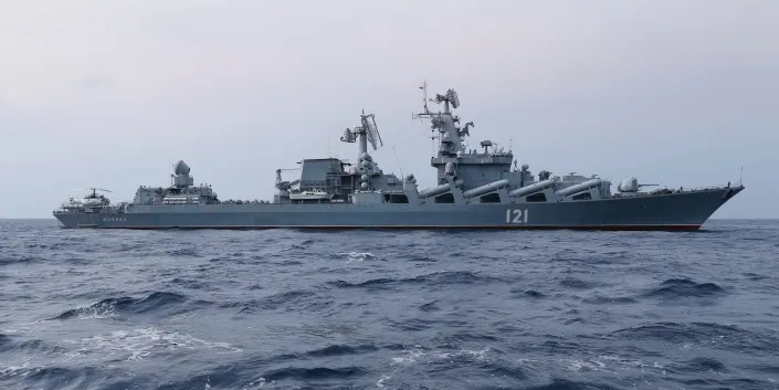 The Russian missile cruiser Moskva sank on April 14 from damages after it was struck by Ukrainian missiles.