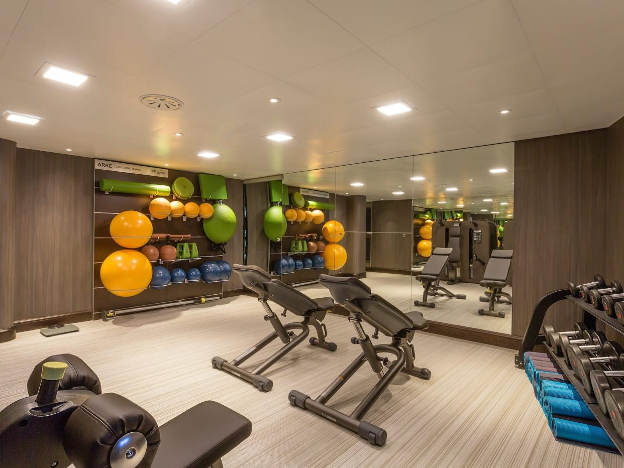 empty small gym on river cruise ship