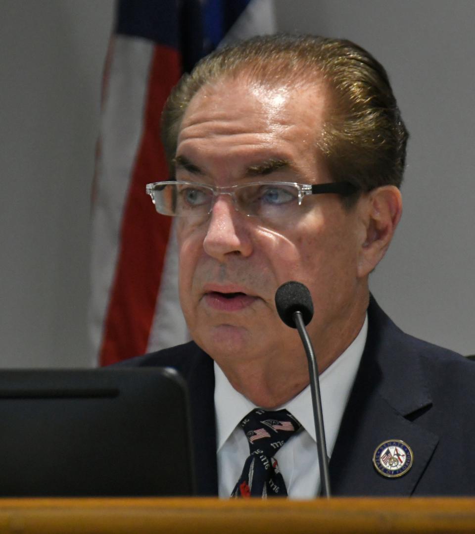 State Sen. Tom Wright at a meeting of the Brevard County Legislative Delegation held October 2023 at Port Canaveral. Wright was the second-wealthiest representative in the Florida Senate last year, according to financial disclosure forms filed with the state.