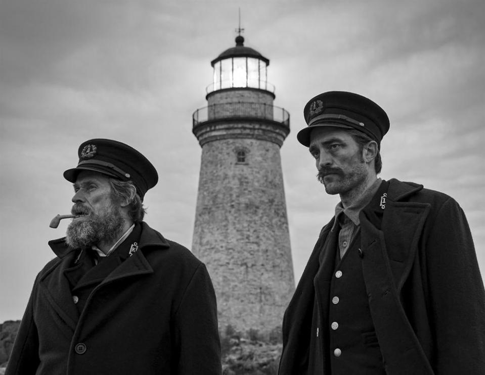 Willem Dafoe, left, and Robert Pattinson in The Lighthouse.